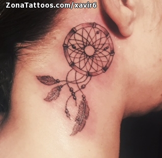 Tattoo of Dreamcatcher, Neck