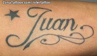 Tatuaje de Juan, Nombres, Letras