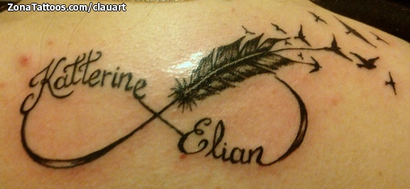 Tattoo of Feathers, Names, Infinity