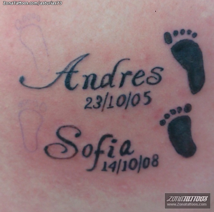 Tatuaje de Nombres, Números, Huellas