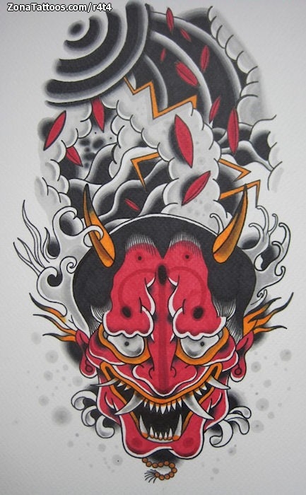 Tattoo Flash of Hannya, Demons, Asian